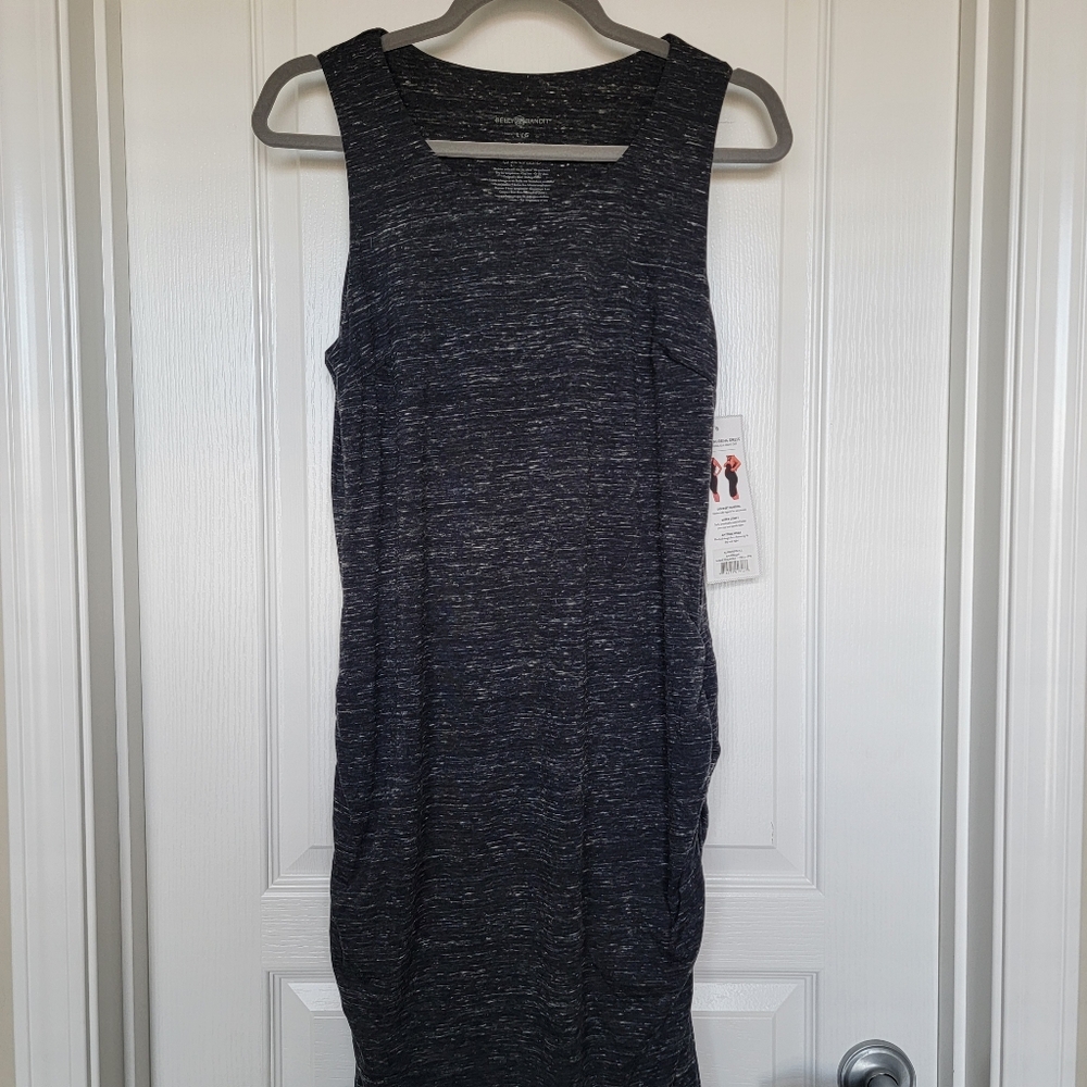 Gray Belly Bandit maternity dress nursing dress midi size large BNWT